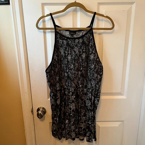 Torrid Women's Tank Shirt Top Plus Size Size 5 Floral Black and White Flowy - Picture 1 of 4